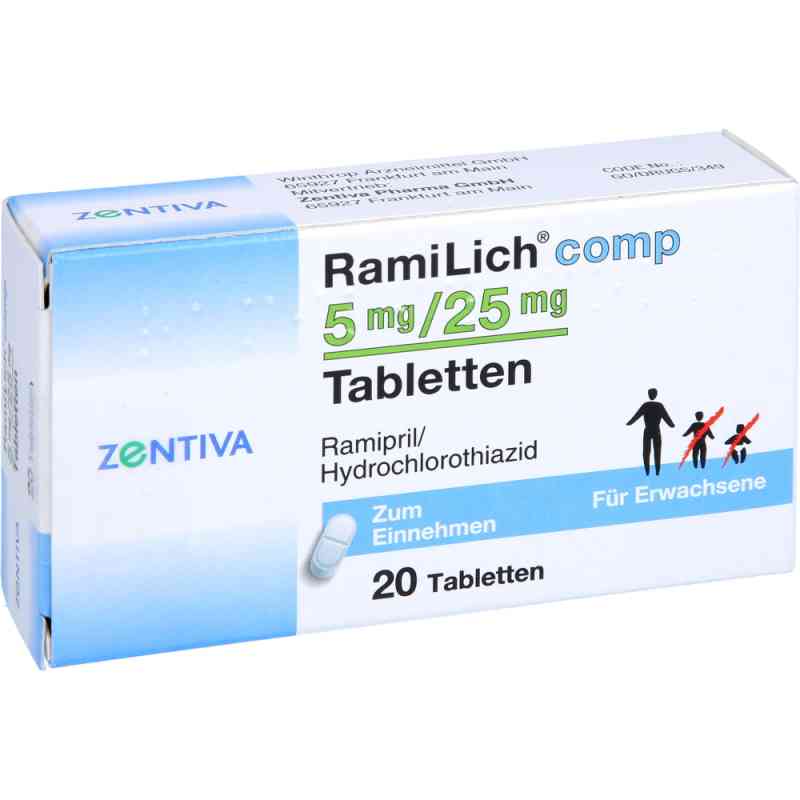 Ramilich compositus 5 mg/25 mg Tabletten 20 stk von Zentiva Pharma GmbH PZN 01984027