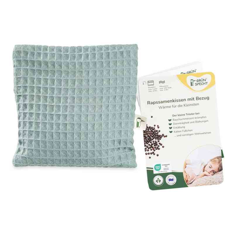 Rapssamen-Kissen mit Bezug, Waffelpiqué, petrol 1 stk von GRÜNSPECHT Naturprodukte GmbH PZN 08108609