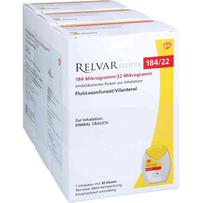 Relvar Ellipta 184 Mikrogramm/22 Mikrogramm Inh.p. 3X30 stk