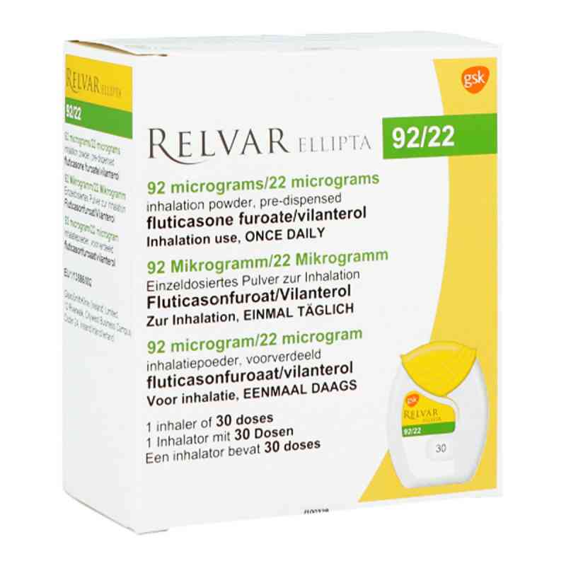 Relvar Ellipta 92 Mikrogramm/22 Mikrogramm Inh.-p. 1X30 stk von BERLIN-CHEMIE AG PZN 02359975