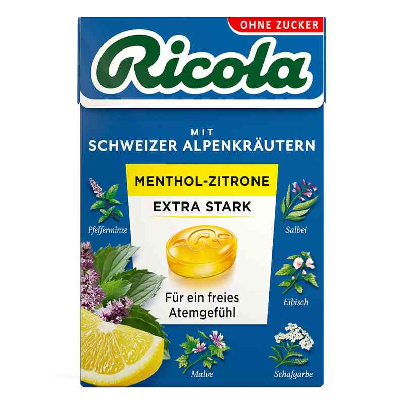 Ricola ohne Zucker Box Menthol-Zitrone Extra Stark Bonbons 50 g von MARVECS GmbH PZN 18043530