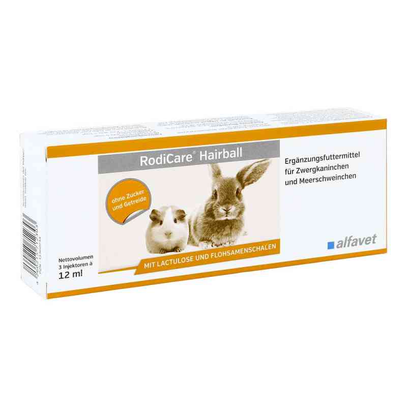 Rodicare Hairball Suspension für Meerschweinchen/Zwergkaninchen 3X12 ml von alfavet Tierarzneimittel GmbH PZN 13360734