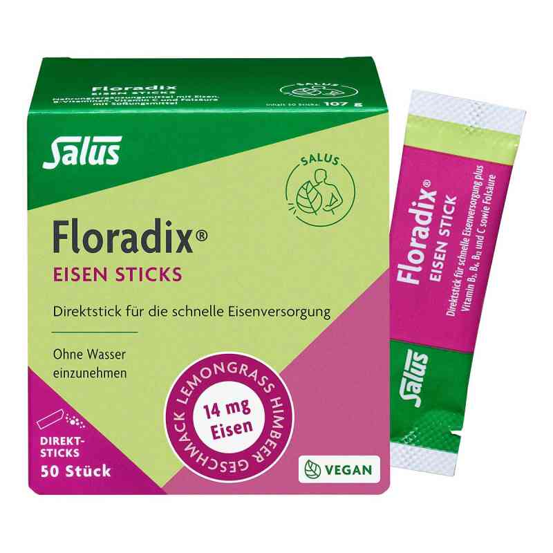 Salus Floradix Eisen Sticks Pulver 50 stk von SALUS Pharma GmbH PZN 19808466