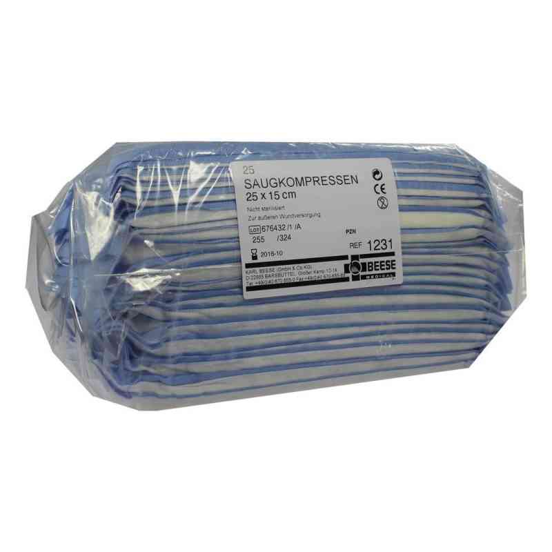 Saugkompressen unsteril 15x25 cm 1231 25 stk von Meditrade GmbH PZN 00137727