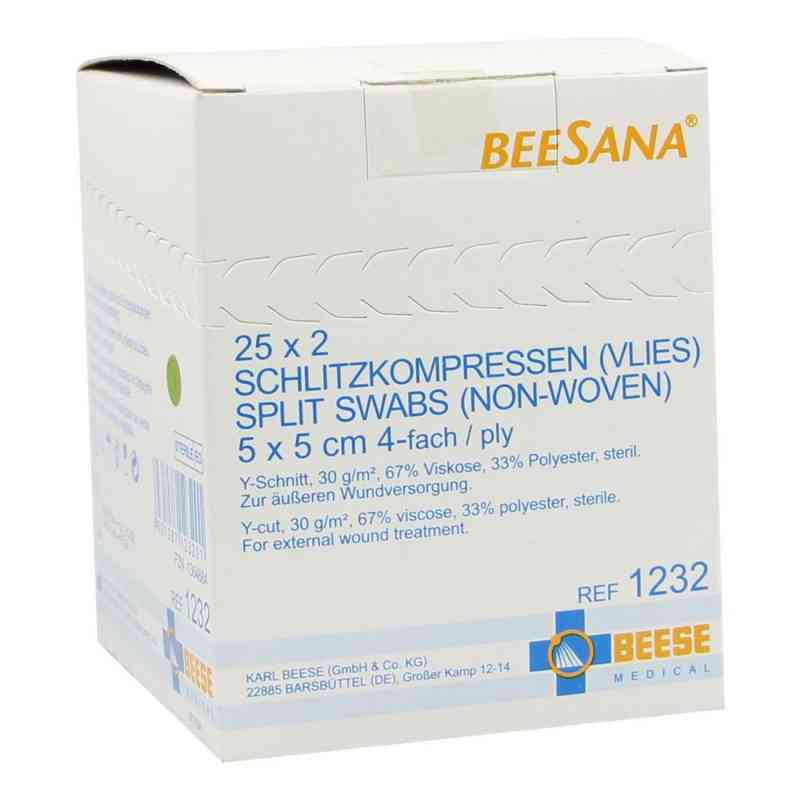 Schlitzkompressen Vlies 5x5cm 4fach st.1232 25X2 stk von Meditrade GmbH PZN 01364684