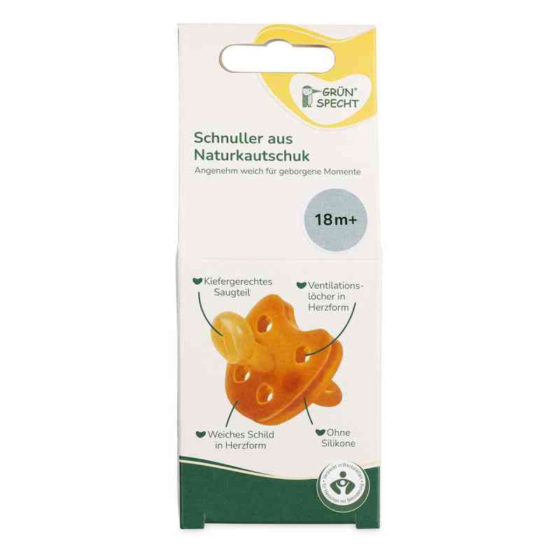 Schnuller aus Naturkautschuk, 18+ Monate, FS 1 stk von GRÜNSPECHT Naturprodukte GmbH PZN 08108620