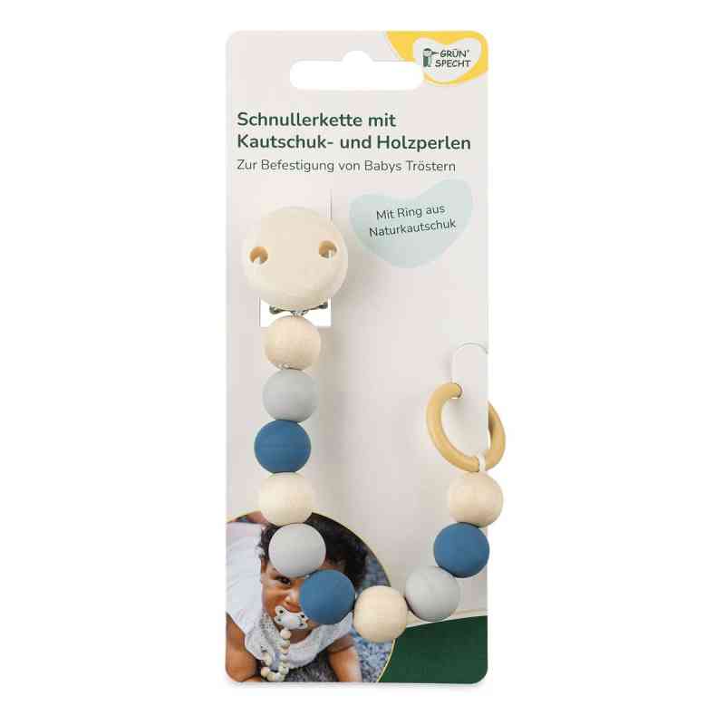 Schnullerkette mit Kautschuk- und Holzperlen, Winter 1 stk von GRÜNSPECHT Naturprodukte GmbH PZN 08108622
