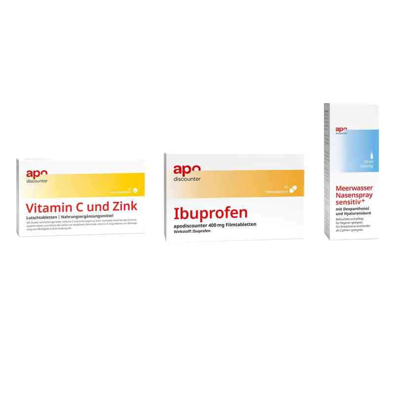 Schnupfen Set - Lutschtabletten + Nasen-Pflegespray + Ibuprofen  1 Pck von apo.com Group GmbH PZN 08102225