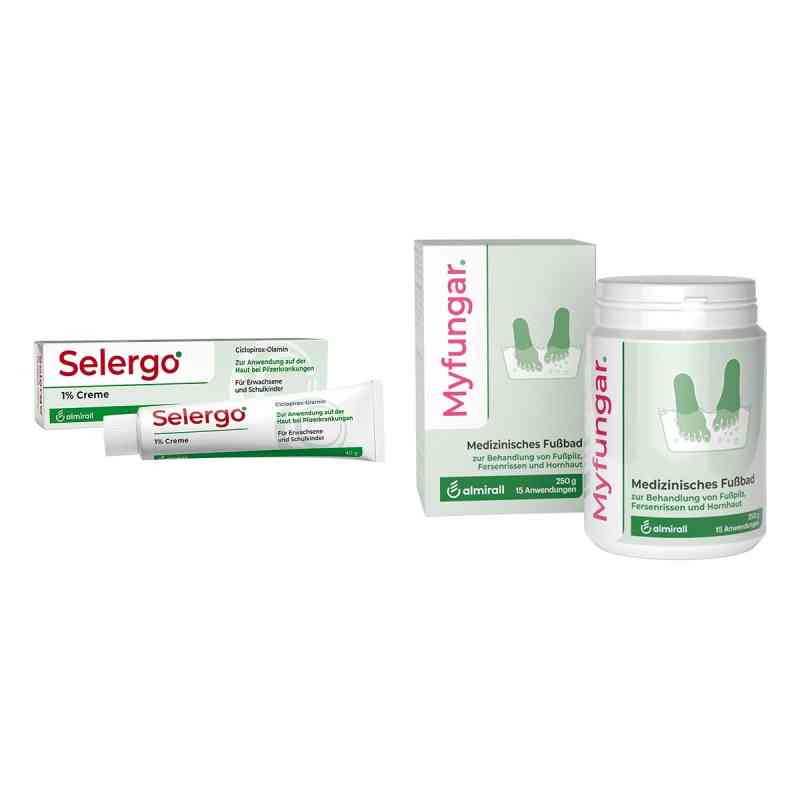 Selergo 1% + Myfungar Medizinisches Fußbad Granulat 1 Set von  PZN 08107766