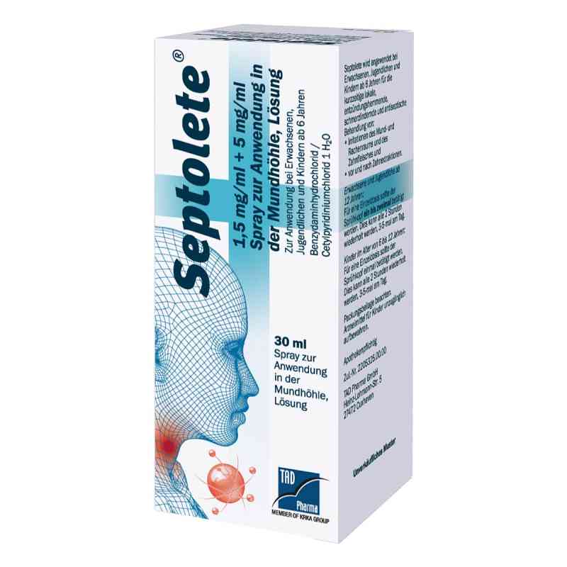 Septolete 1,5mg/ml + 5mg/ml Spr.z.anw.i.d.mundhö. 30 ml von TAD Pharma GmbH PZN 17944679