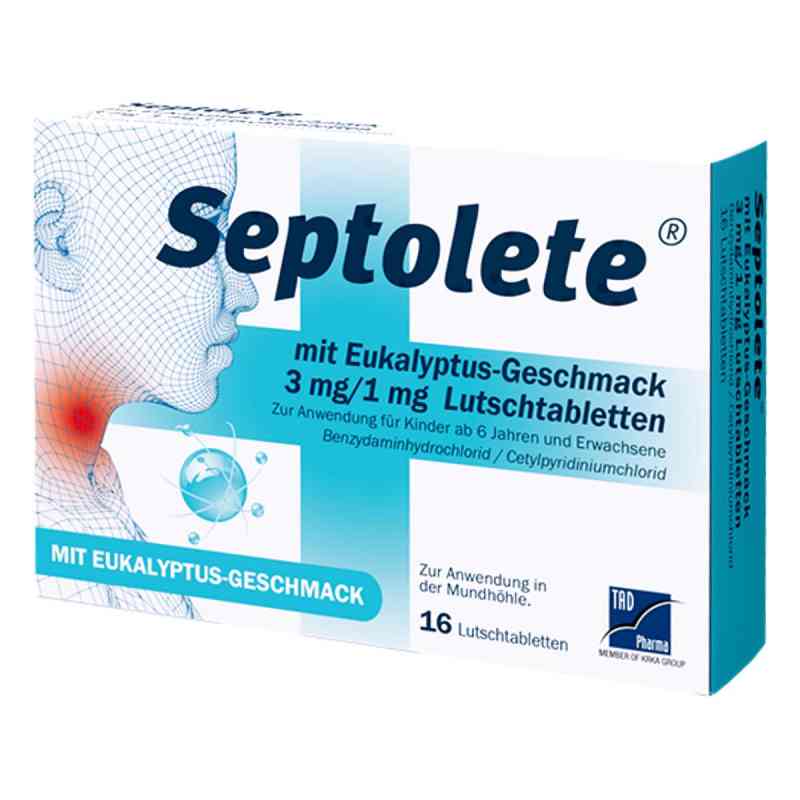 Septolete 3 mg/1 mg Lutschtabletten mit Eukalyptus-Geschmack 16 stk von TAD Pharma GmbH PZN 16885213