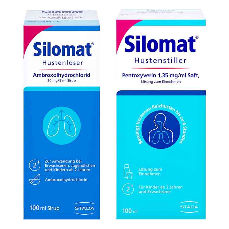 Silomat Hustenlöser Ambroxol. + Hustenstiller Pentoxyverin 2x100 ml von STADA Consumer Health Deutschland GmbH PZN 08104384
