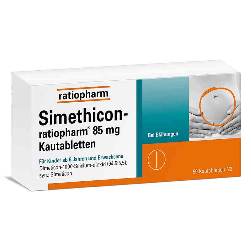 Simethicon-ratiopharm® 85 mg Kautabletten 50 stk von ratiopharm GmbH PZN 01364796