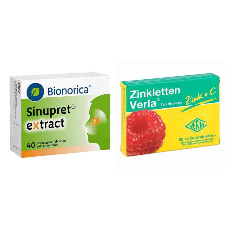 Sinupret extract + Zinkletten Verla Himbeere 1 Set von  PZN 08106623