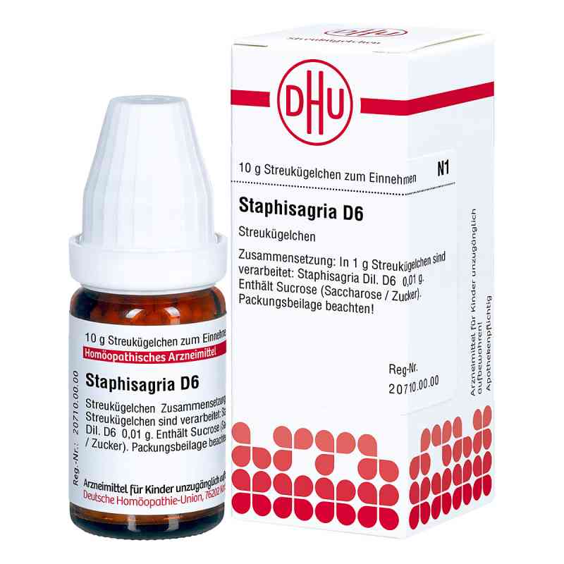 Staphisagria D6 Globuli 10 g von DHU-Arzneimittel GmbH & Co. KG PZN 03486405
