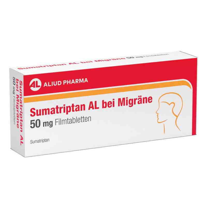 Sumatriptan AL bei Migräne mit und ohne Aura 50 mg Filmtabletten 2 stk von ALIUD Pharma GmbH PZN 19836238