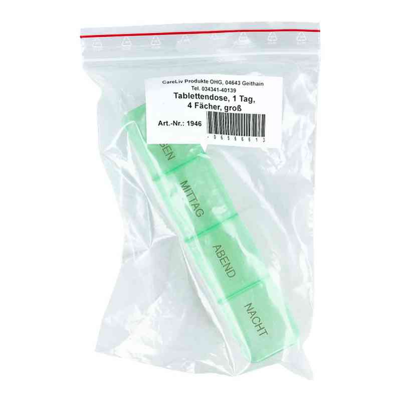 Tablettendose 1 Tag 4 Fächer gross 1 stk von Careliv Produkte OHG PZN 06566613