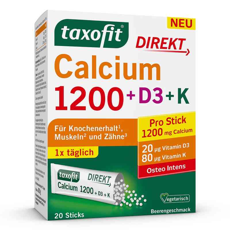 Taxofit Calcium 1200+D3+k Direkt Sticks 20 stk von MCM KLOSTERFRAU Vertr. GmbH PZN 05541232
