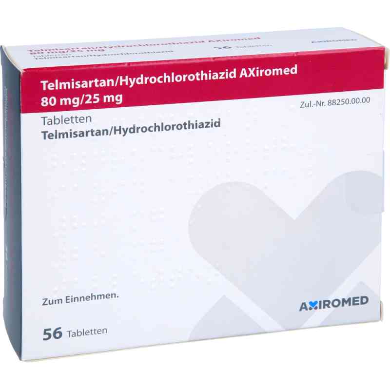 Telmisartan/hydrochlorothiazid Axiromed 80/25 mg 56 stk von Medical Valley Invest AB PZN 13716496
