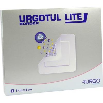 Urgotül Lite Border Verband 8x8 Cm - 10 Stück, Für Chronische Wunden, Hautfreundlich & Atmungsaktiv