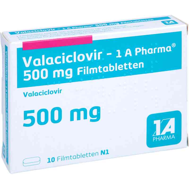 Valaciclovir-1a Pharma 500 mg Filmtabletten 10 stk von 1 A Pharma GmbH PZN 05486272