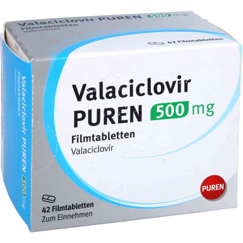 Valaciclovir Puren 500 mg Filmtabletten 42 stk von PUREN Pharma GmbH & Co. KG PZN 14335052