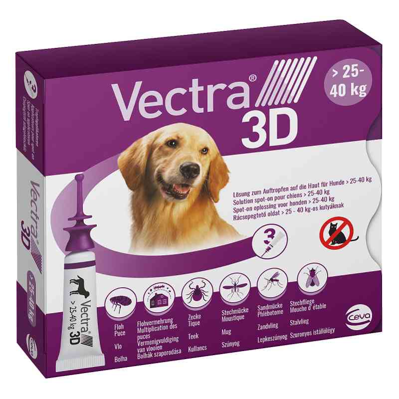 Vectra 3D Lösung gegen Zecken & Flöhe für Hunde 25-40 Kg 3 stk von O'ZOO GmbH PZN 18910211