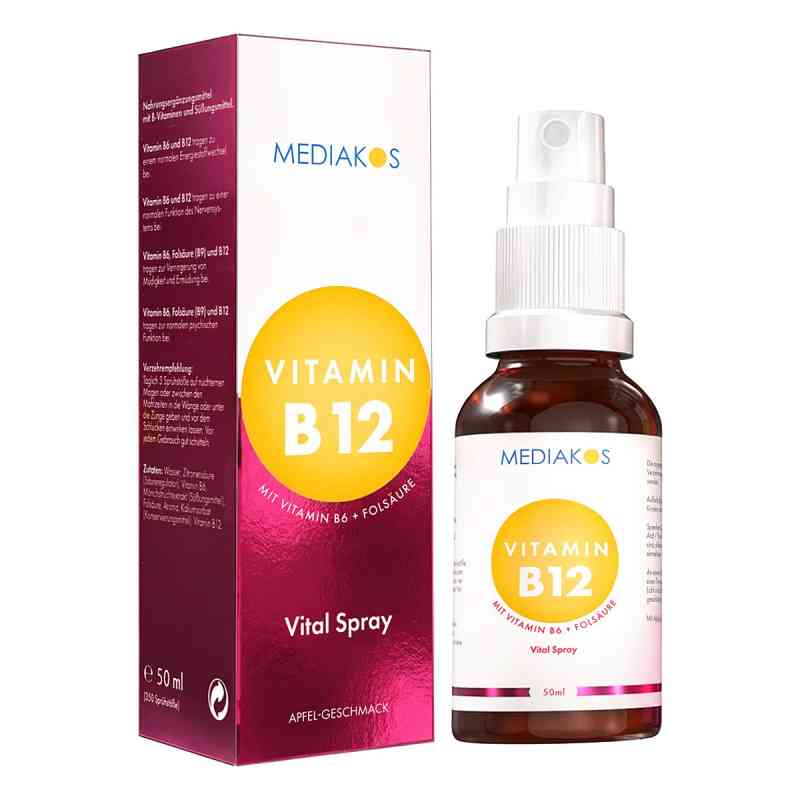 Vitamin B12+B6+Folsäure Mediakos Vital Spray 50 ml von Mediakos GmbH PZN 18317660