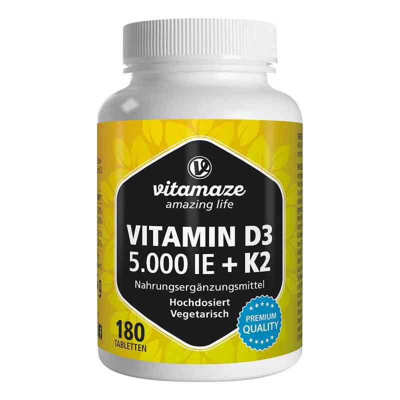 Vitamin D3 K2 5000 I.e./100 Μg Hochdosiert Tabletten 180 stk von Vitamaze GmbH PZN 18662440