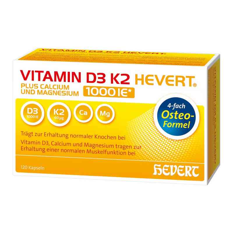 Vitamin D3 K2 Hevert plus Calcium und Magnesium 1000 I.E./2 Kaps 120 stk von Hevert Arzneimittel GmbH & Co. K PZN 17206734