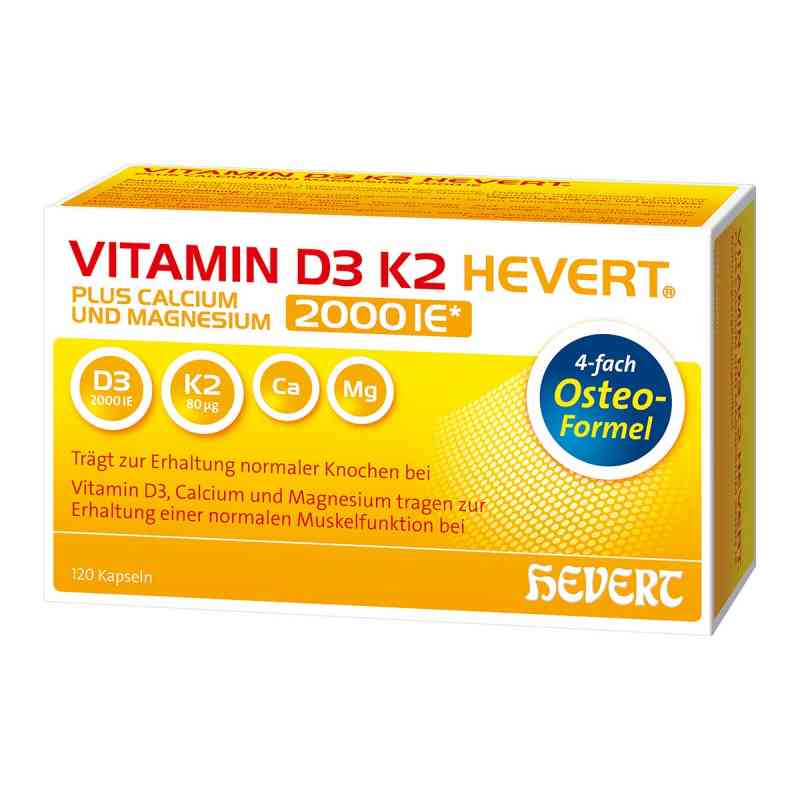 Vitamin D3 K2 Hevert plus Calcium und Magnesium 2000 I.E./ 2 Kap 120 stk von Hevert Arzneimittel GmbH & Co. K PZN 17206740