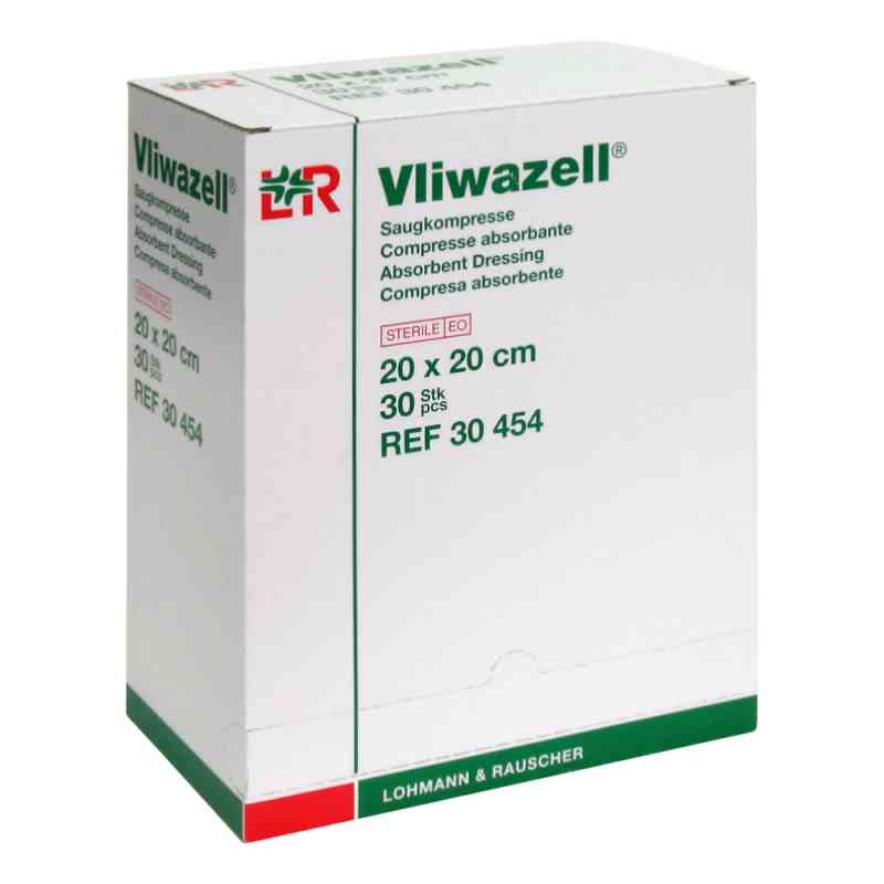Vliwazell Saugkompressen 20x20 cm steril 30 stk von Lohmann & Rauscher GmbH & Co.KG PZN 05855686