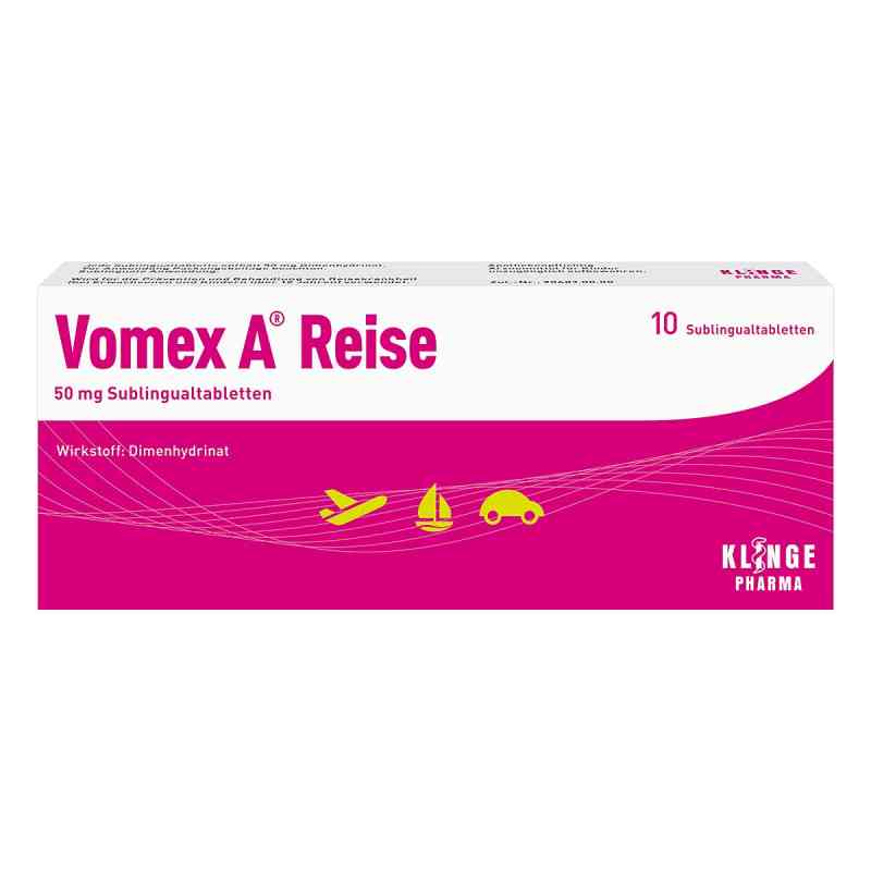 Vomex A Reise 50 mg Sublingualtabletten 10 stk von Klinge Pharma GmbH PZN 12557966