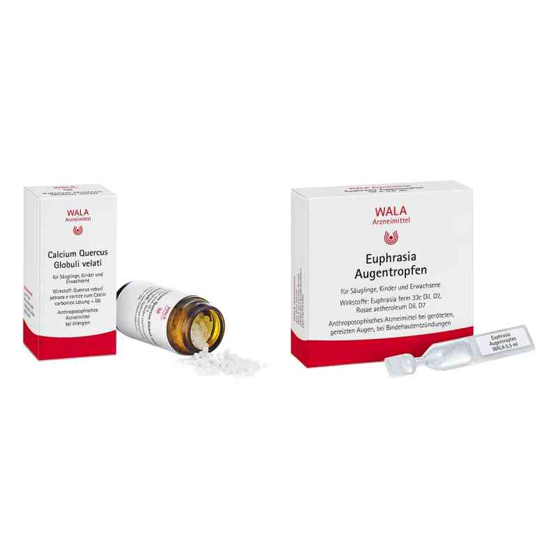 Wala Euphrasia Augentropfen + Calcium Quercus Globuli velati 1 Set von WALA Heilmittel GmbH PZN 08106470
