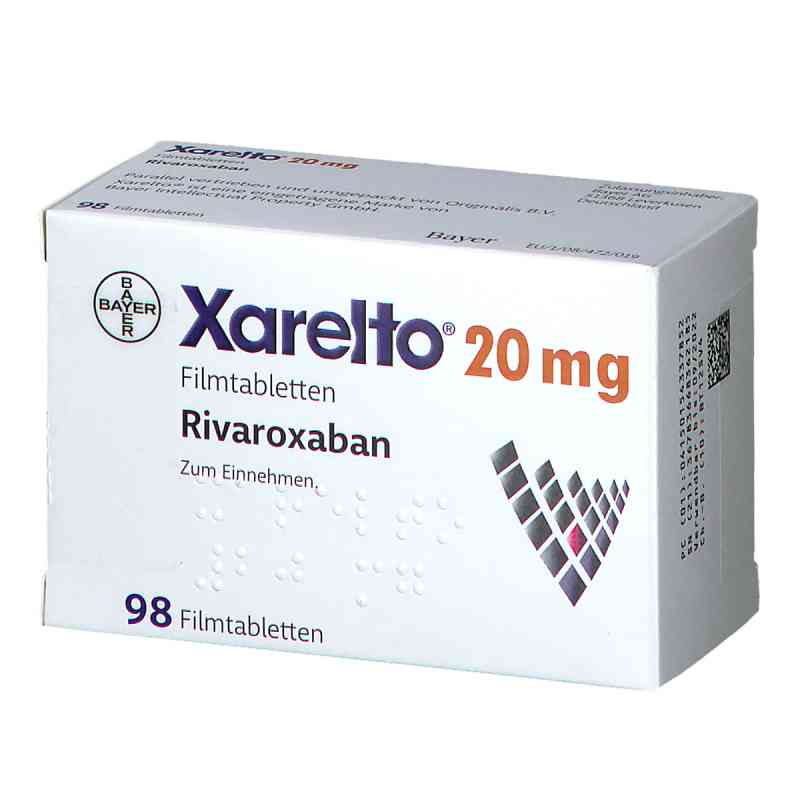 Xarelto 20 mg Filmtabletten 98 stk von Originalis B.V. PZN 15433785