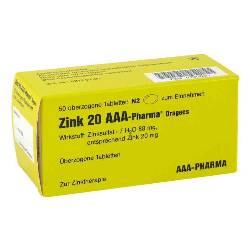 Zink 20 AAA-Pharma 50 stk von AAA - Pharma GmbH PZN 00790060