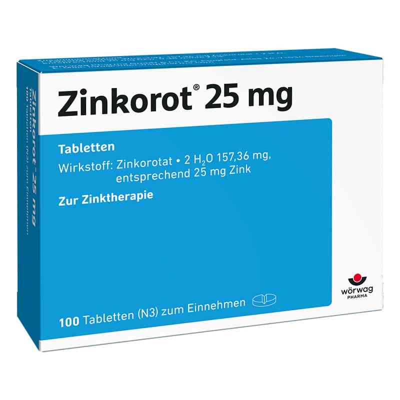 Zinkorot 25 Mg Zink Tabletten 100 stk von Wörwag Pharma GmbH & Co. KG PZN 18082903