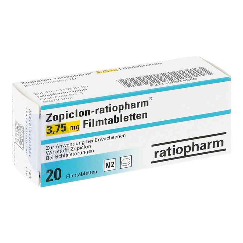 Zopiclon-ratiopharm 3,75 mg Filmtabletten 20 stk von ratiopharm GmbH PZN 00574586