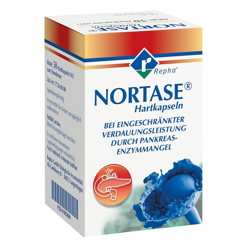REPHA GmbH Biologische Arzneimittel NORTASE - Verdauungsenzyme bei exokriner Pankreasinsuffizienz 01953699