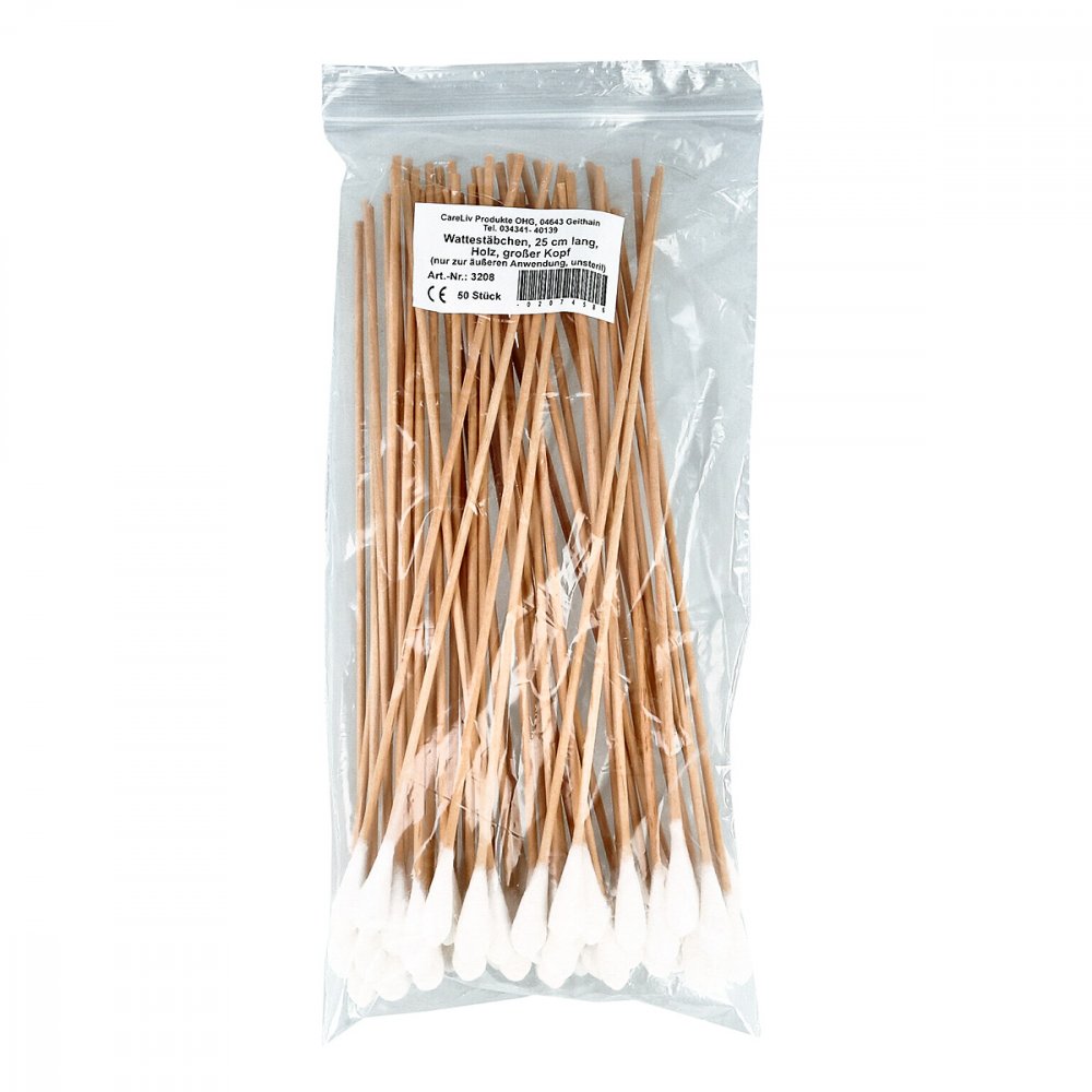 Careliv Produkte OHG Wattestäbchen Holz grosser Kopf 25 cm 02074586