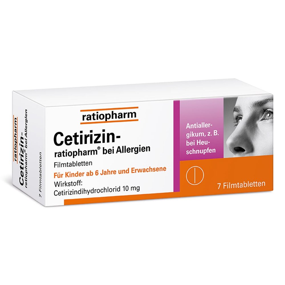 Cetirizin-ratiopharmÂ® bei Allergien 10 mg Filmtabletten