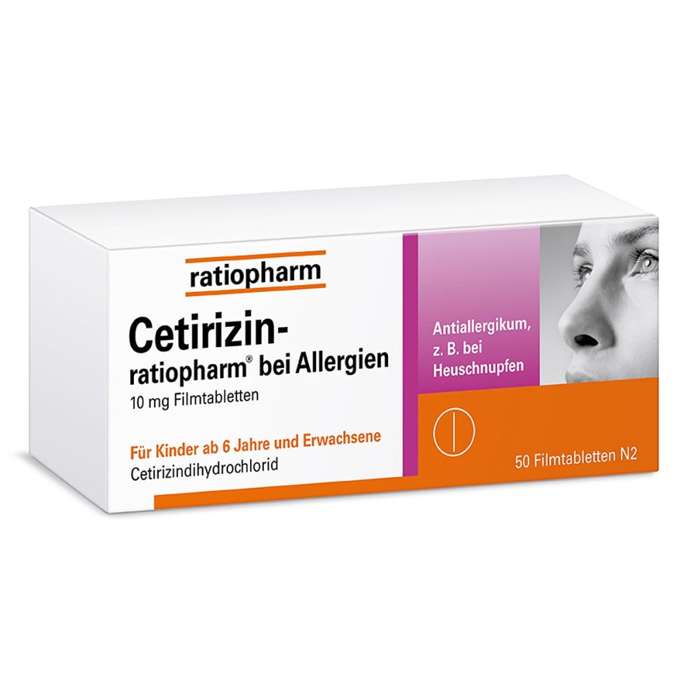 Cetirizin-ratiopharmÂ® bei Allergien 10 mg Filmtabletten