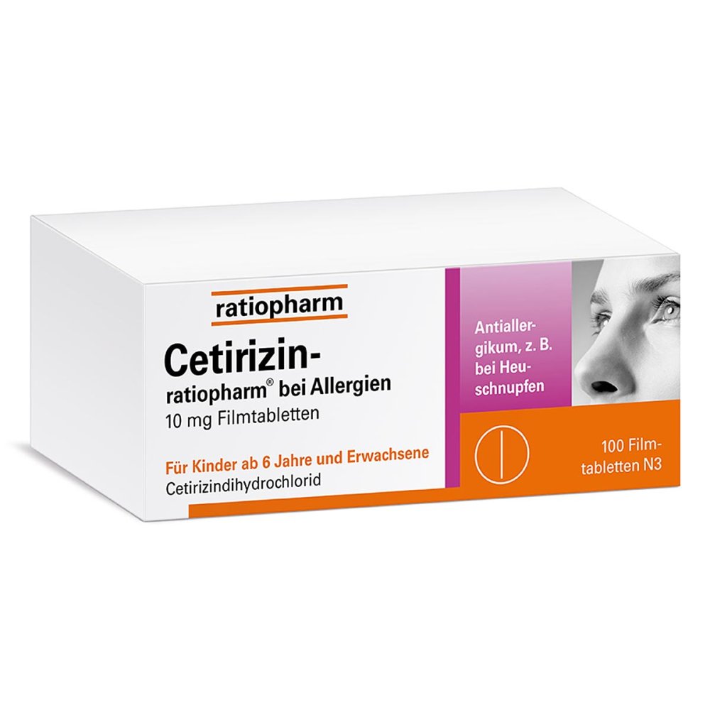 Cetirizin-ratiopharmÂ® bei Allergien 10 mg Filmtabletten