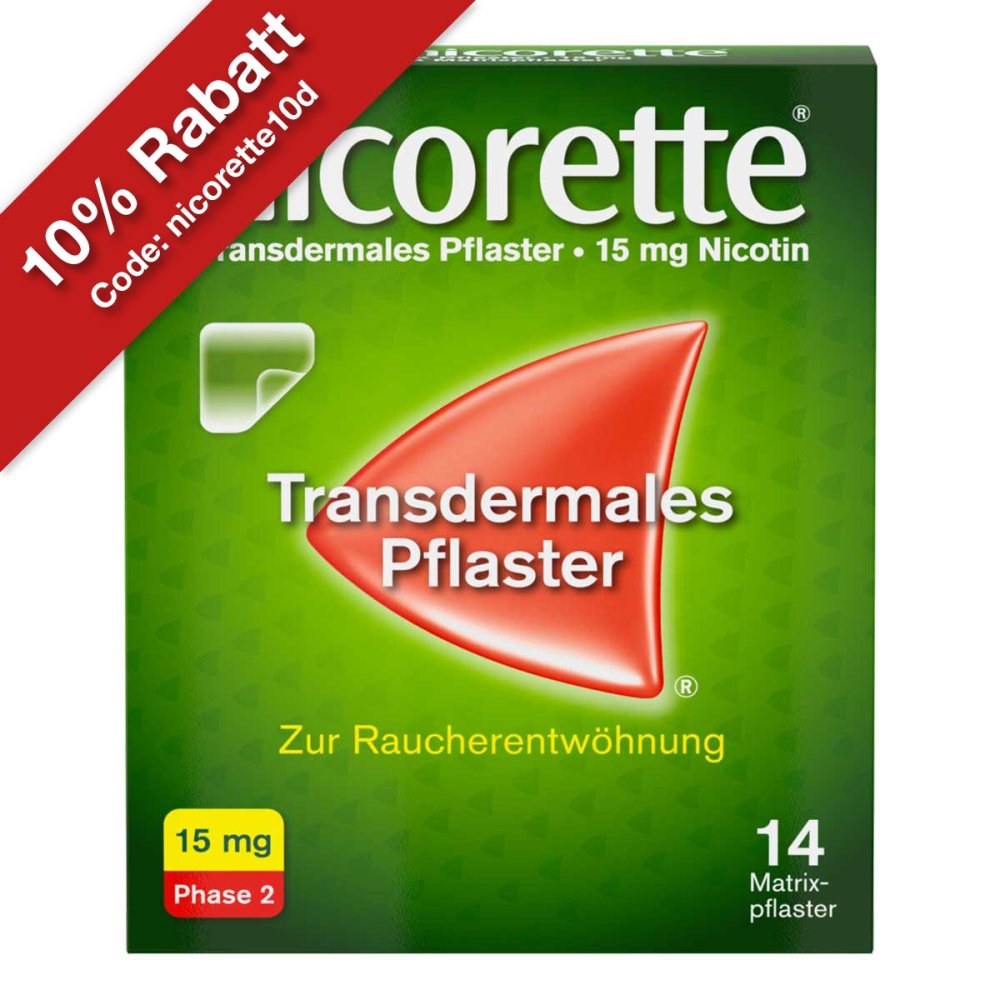 Kenvue Germany GmbH (OTC) nicorette Transdermales Pflaster mit 15 mg Nikotin 03273514