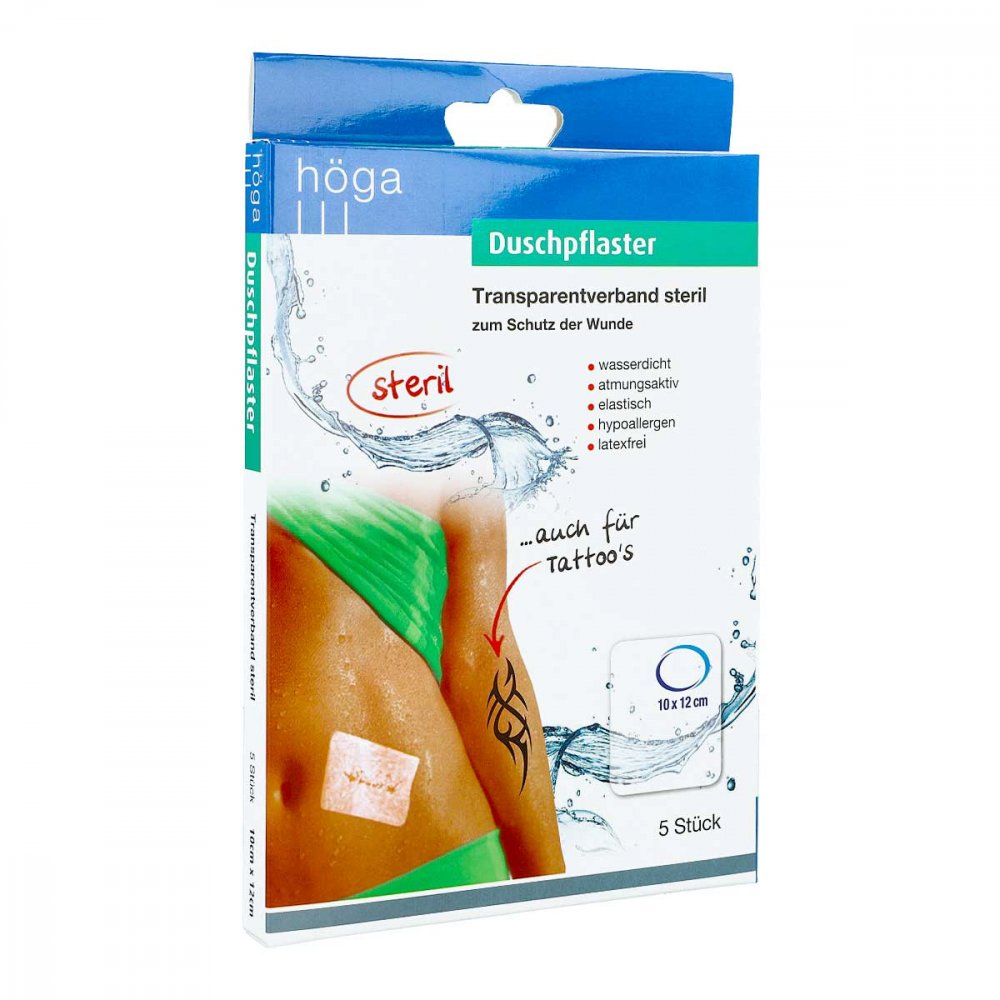 Duschpflaster 10x12 cm Transparentverband steril 5 stk