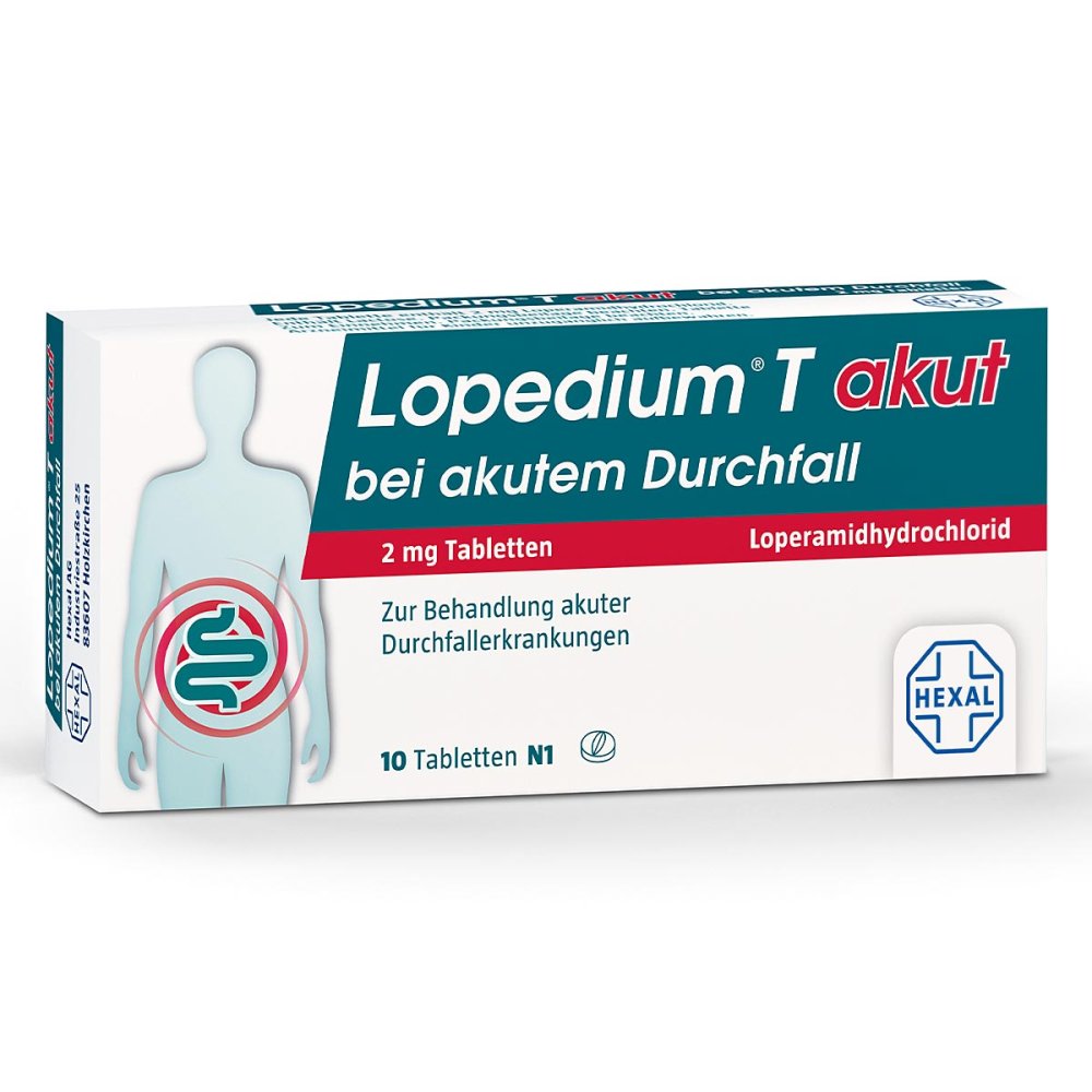 Hexal AG Lopedium® T akut bei akutem Durchfall 2 mg Tabletten 03928406