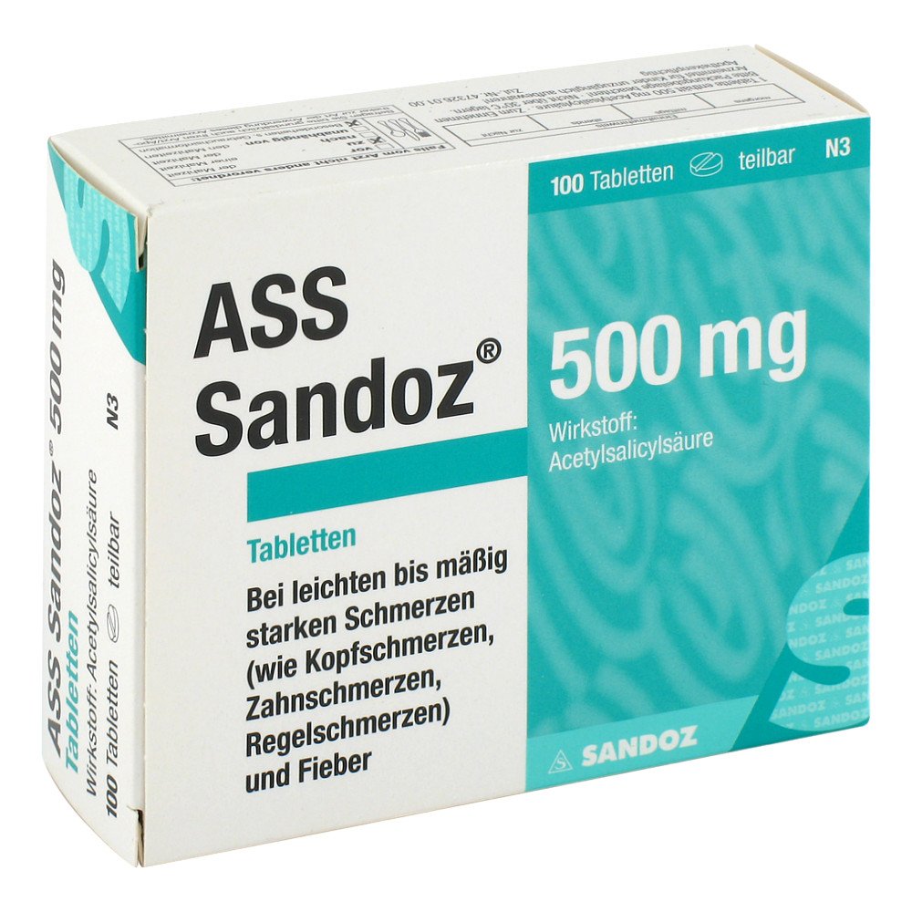 Ass Sandoz 500 Mg Tabletten 100 Stk Online Günstig Kaufen