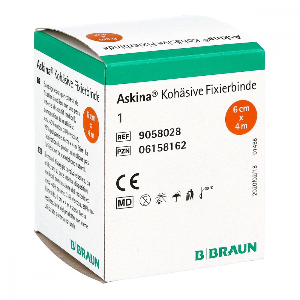 B. Braun Melsungen AG Askina Fixierbinde 4mx6cm kohäsiv 06158162