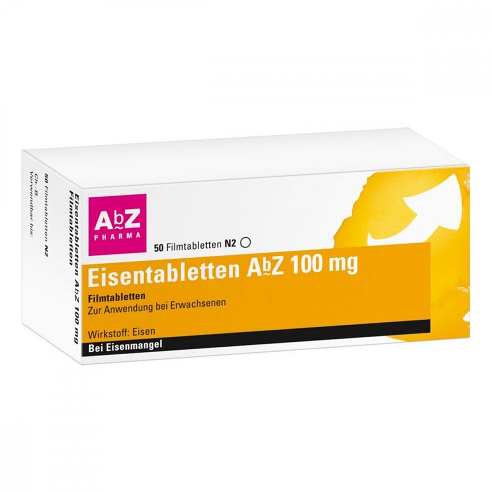 AbZ Pharma GmbH Eisentabletten AbZ 100mg zum Ausgleich eines Eisenmangels 06683750