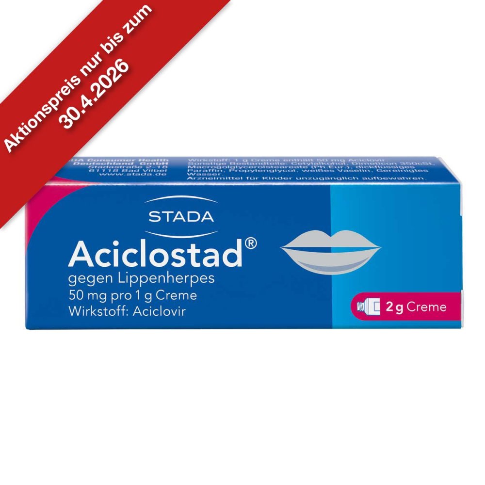 STADA Consumer Health Deutschland GmbH Aciclostad gegen Lippenherpes Aciclovir Creme 06873114